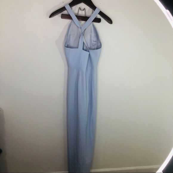Keepsake Bloom Maxi Dress Light Blue Front Slit M - Picture 7 of 8